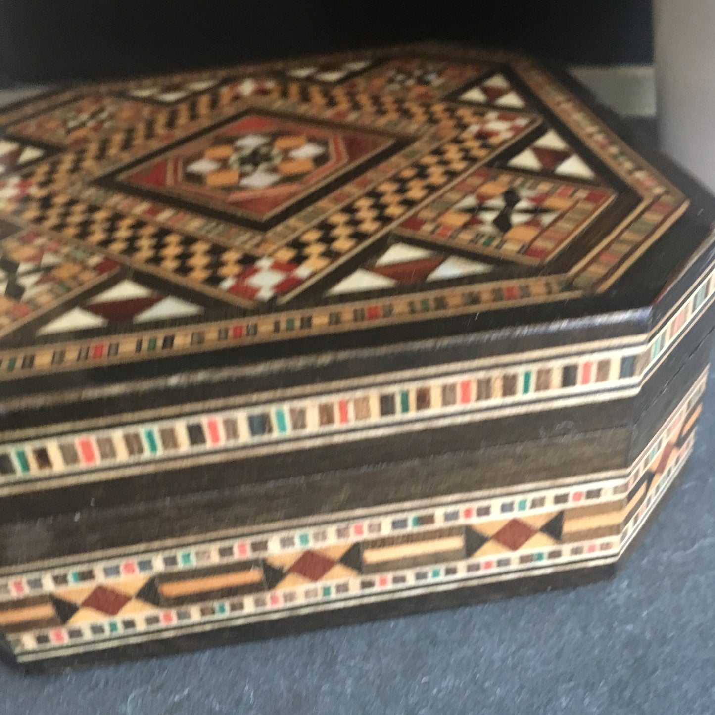 Vintage inlaid wood box