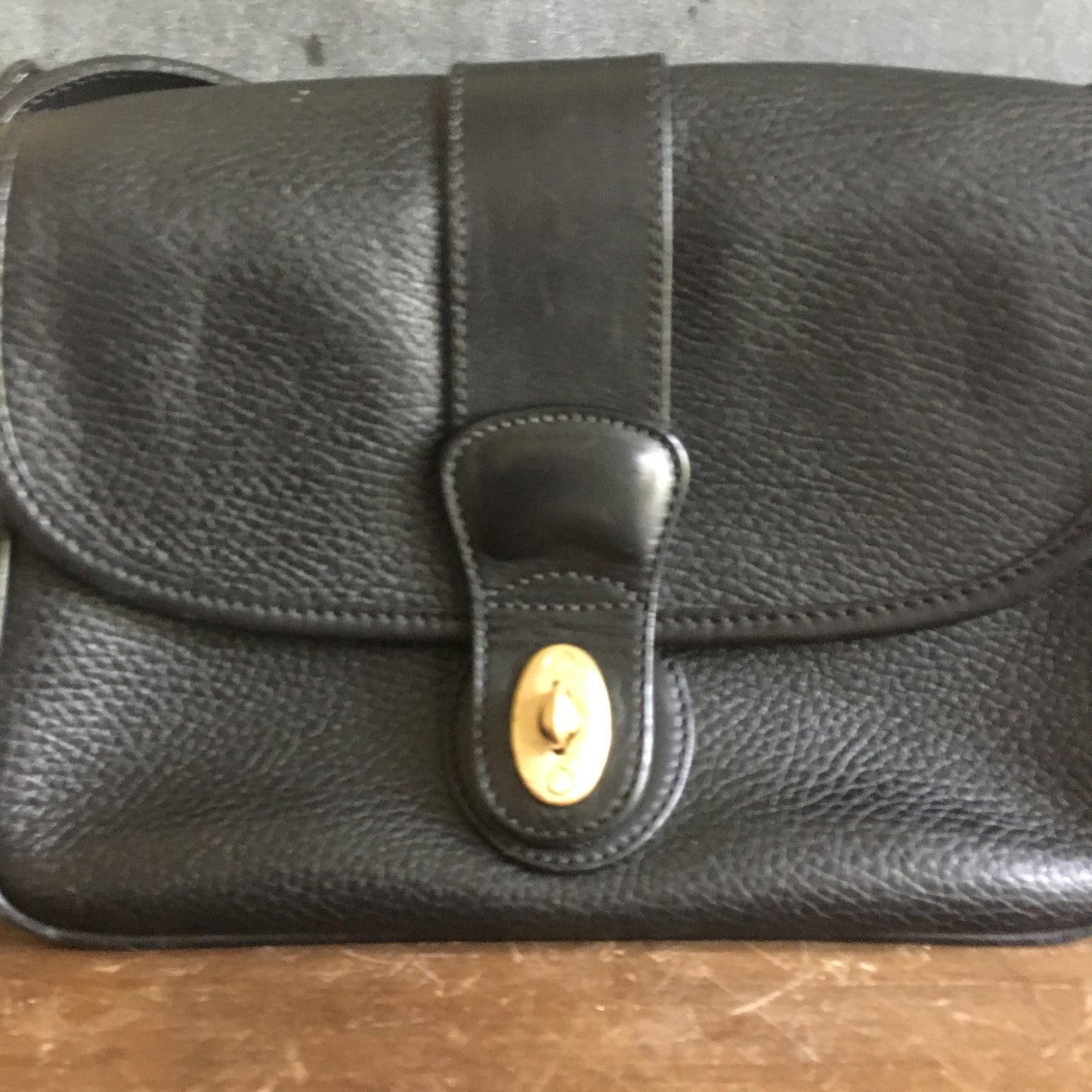 Vintage Black Leather Coach Bag - Sheridan Crossbody Messenger Bag