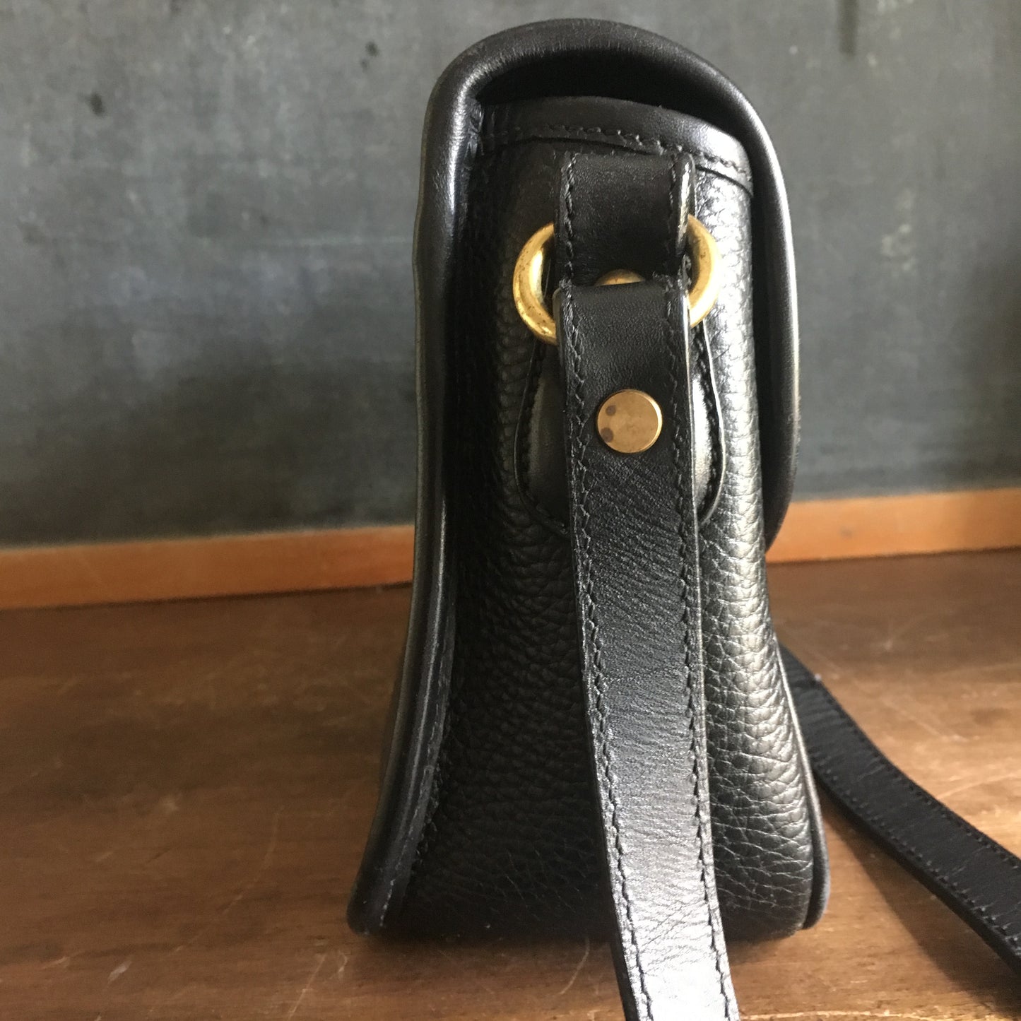 Vintage Black Leather Coach Bag - Sheridan Crossbody Messenger Bag