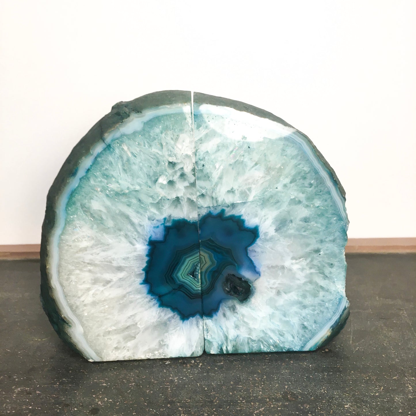 Geode Bookends Teal Agate