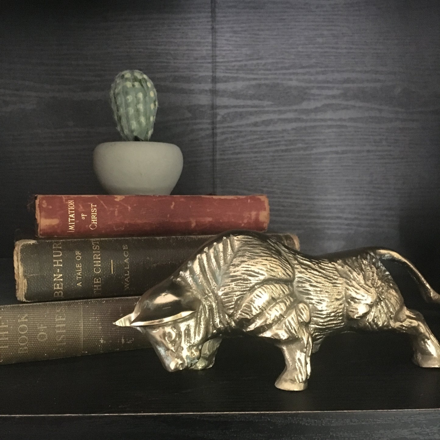 Brass Bull Sculpture Vintage Figurine