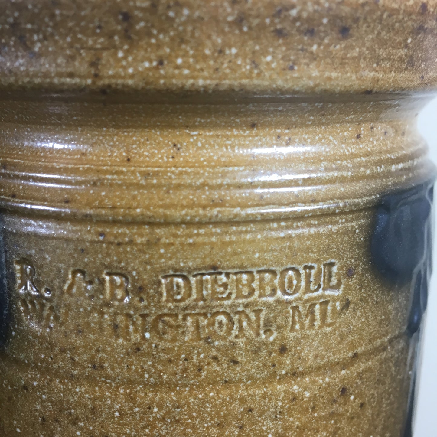 R. & B. Diebboll Stoneware Crock with Bird Motif