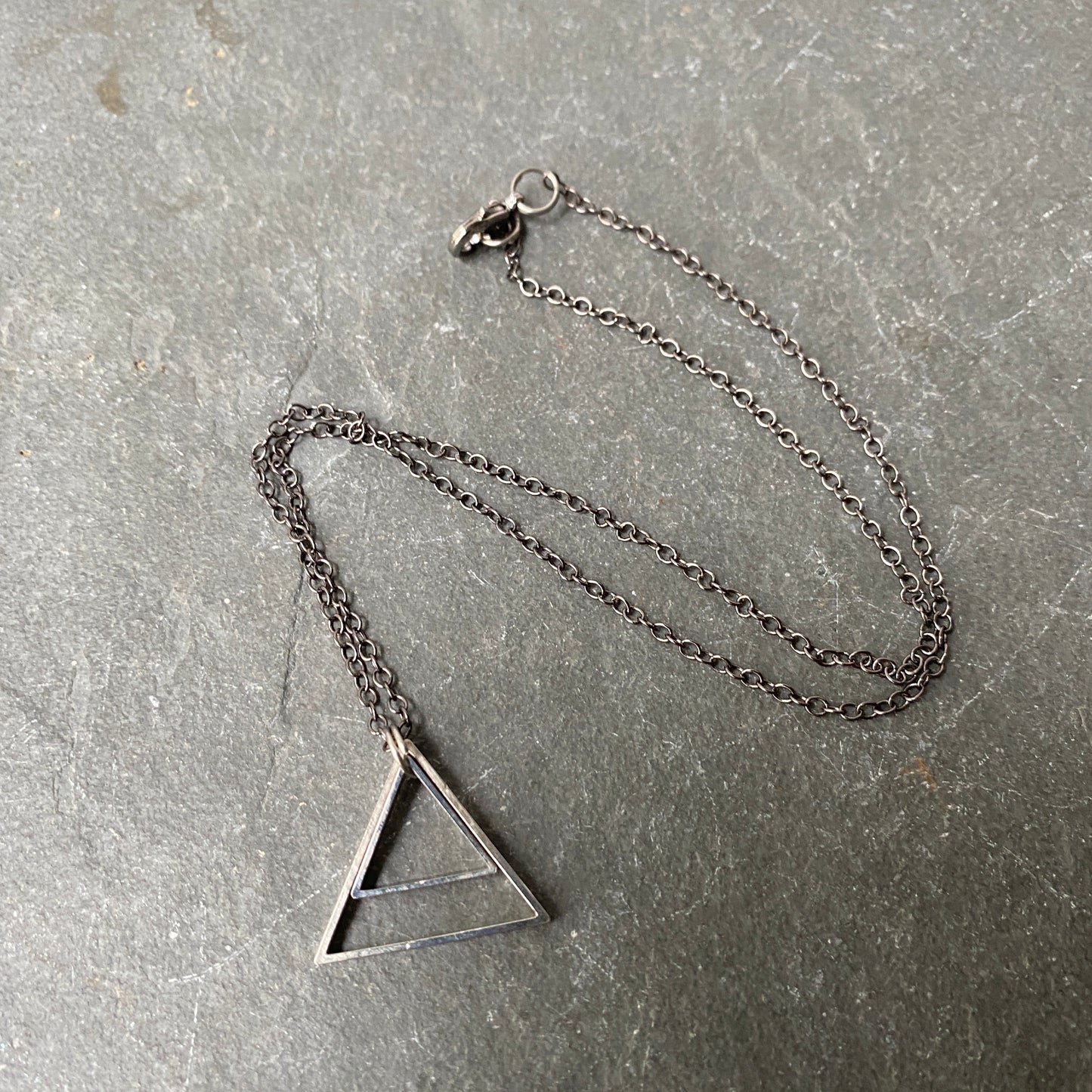 Double Triangle Geometric Necklace