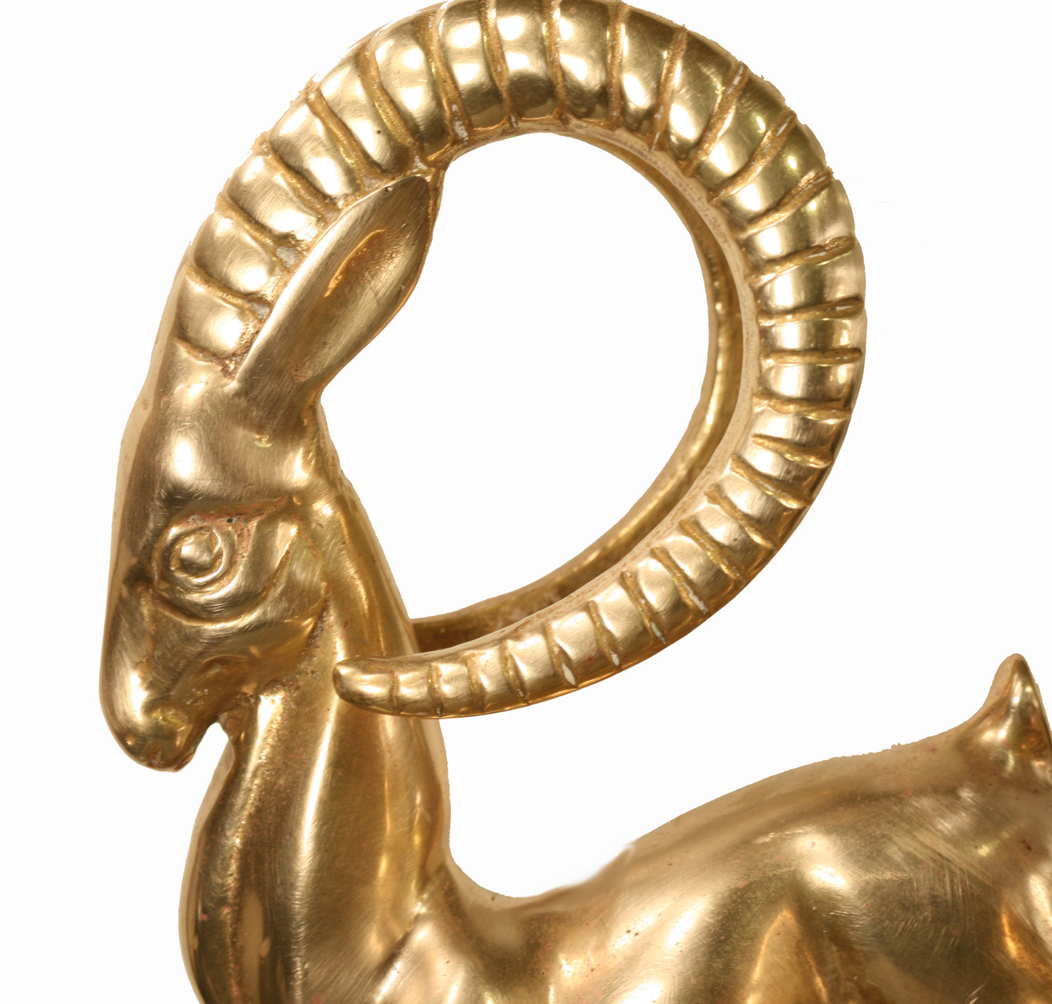 Brass Antelope Bookends (Gazelle, Ibex) valerietylercollection