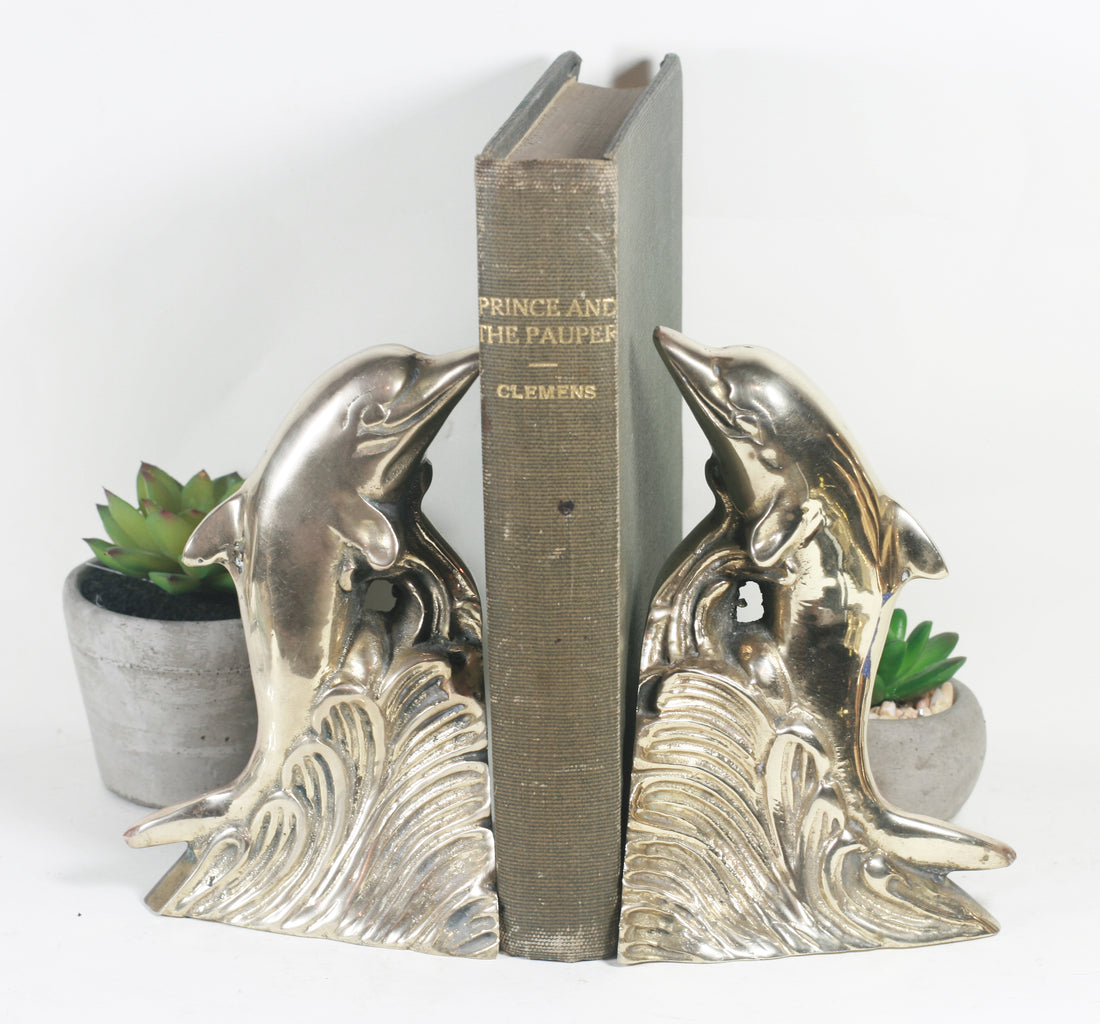 Vintage Brass Dolphin Bookends valerietylercollection