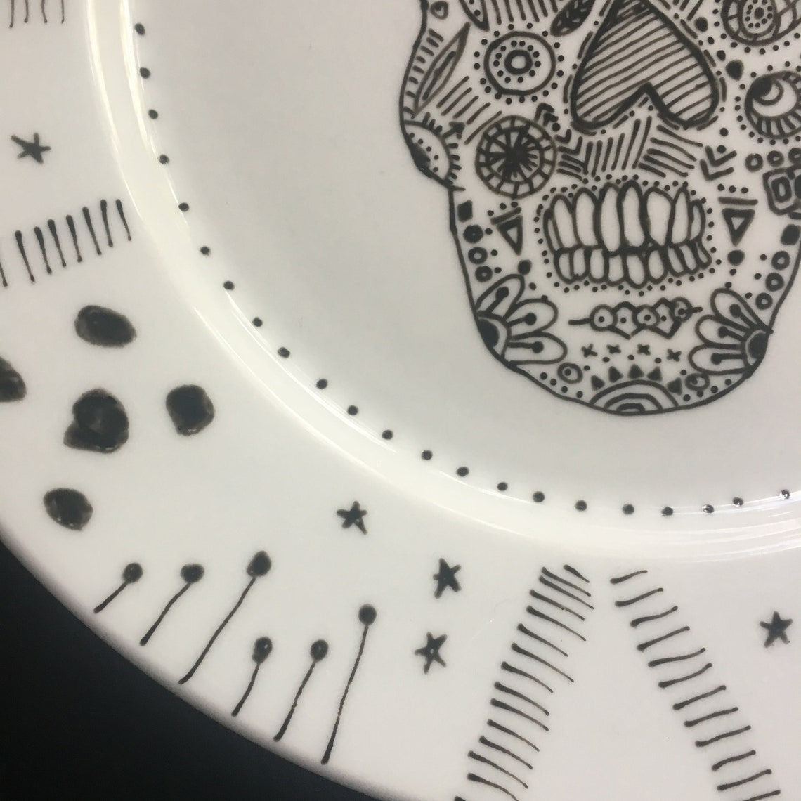 Sugar Skull Plate, Day of the Dead Decor