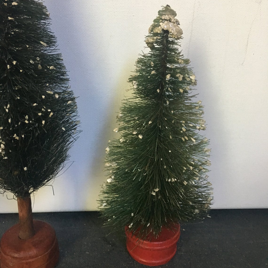 Midcentury Bottlebrush Tree Set, Vintage Christmas Decor