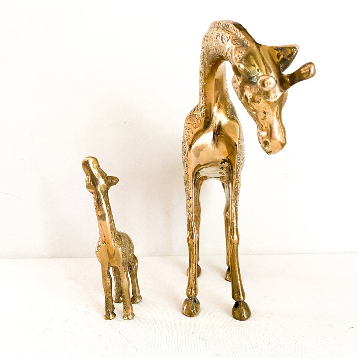 Vintage Giraffe Sculpture Pair