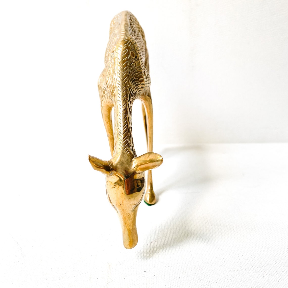 Vintage Brass Deer Sculpture, Woodland Decor