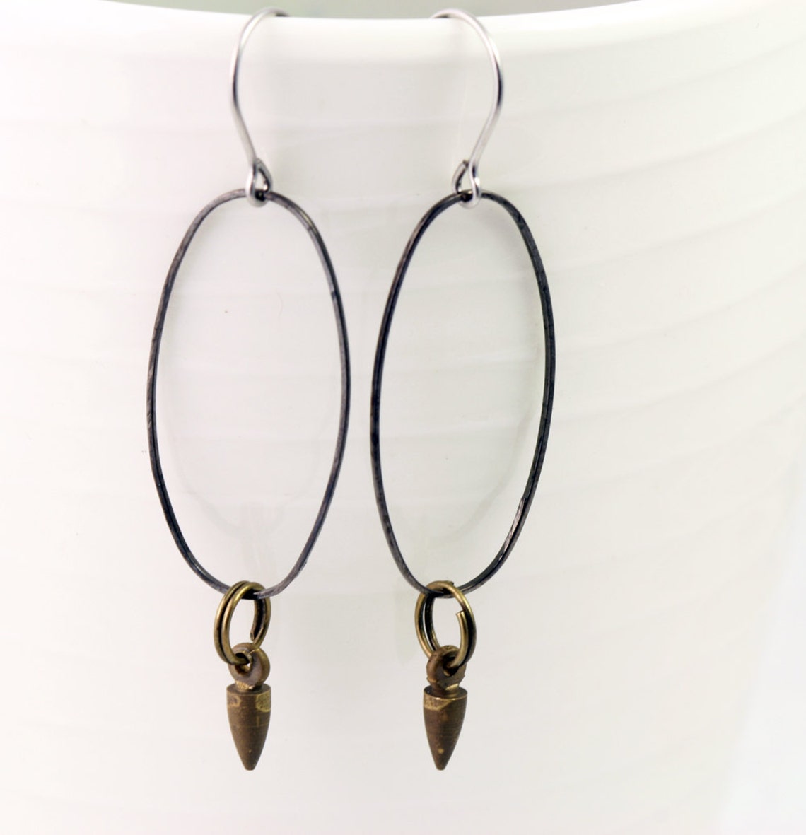 Spike and Hoop Earrings, Edgy Style Industrial Jewelry