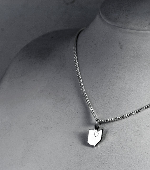 Small Silver Ohio Charm Necklace
