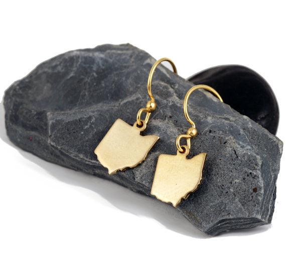 Ohio Earrings in Gold Brass