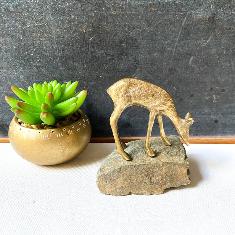 Vintage Brass Deer Figurine