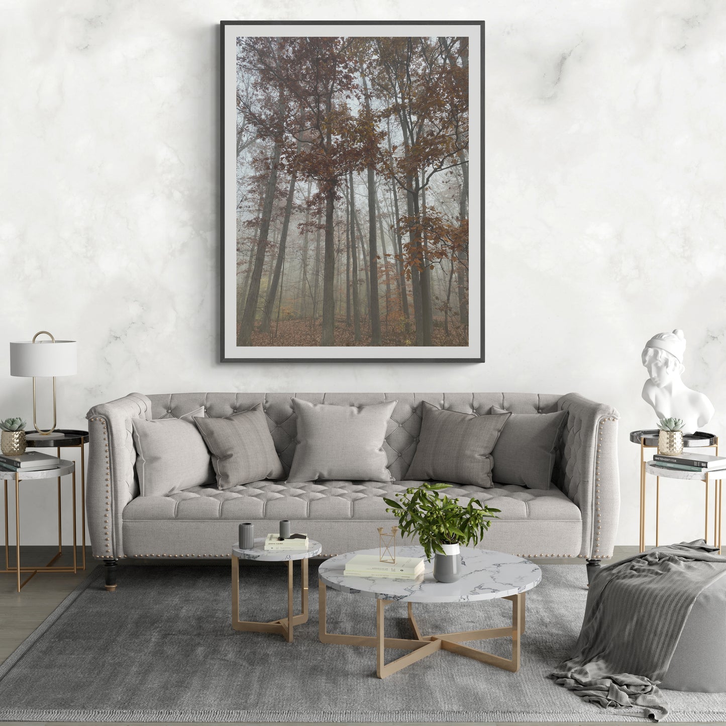 Tall Trees in the Misty Fog, Photographic Print