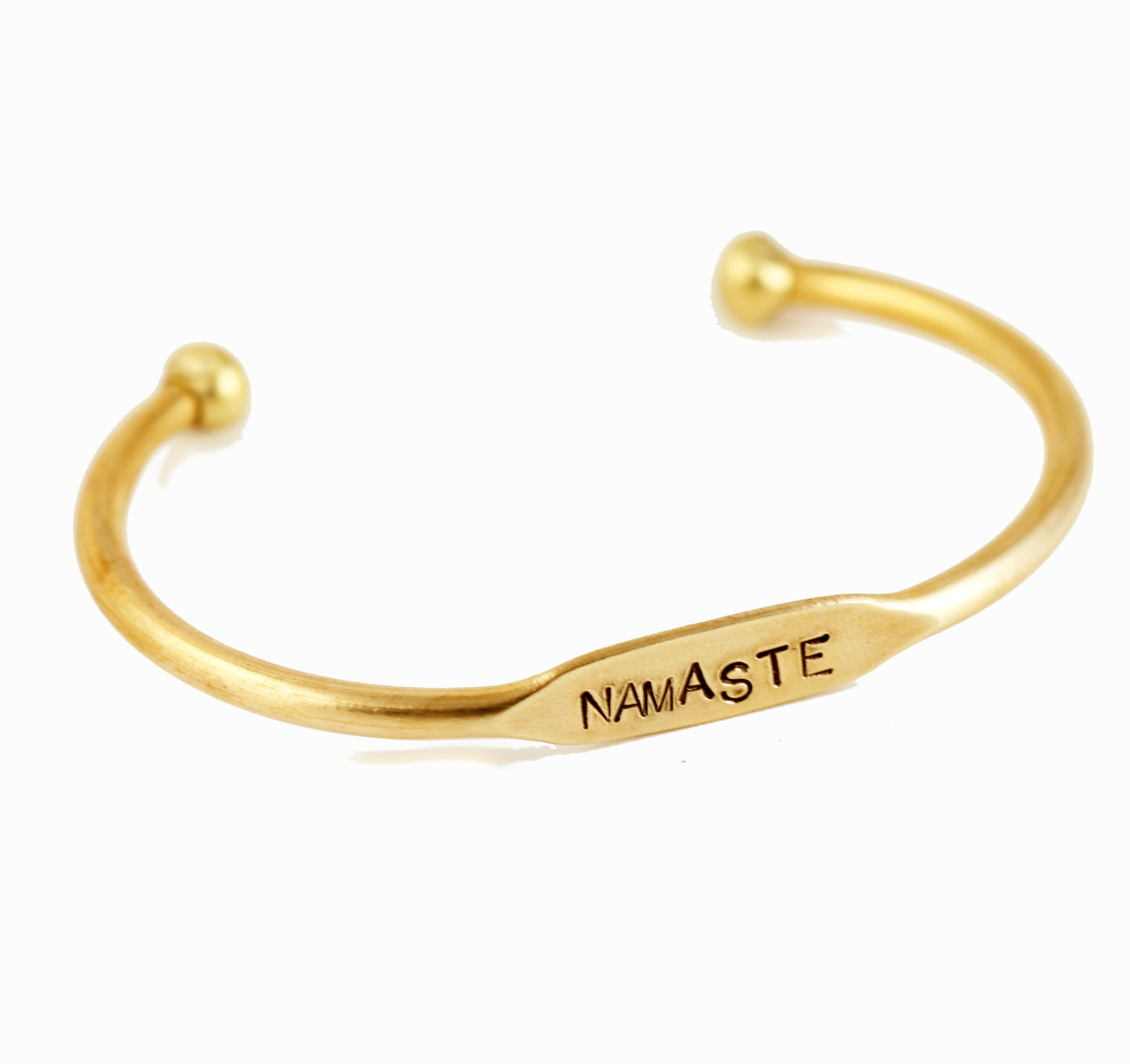 Namaste Brass Cuff Bracelet