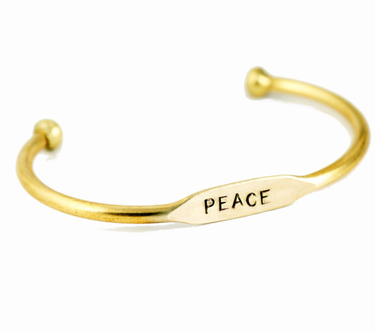 Peace Affirmation Cuff Bracelet